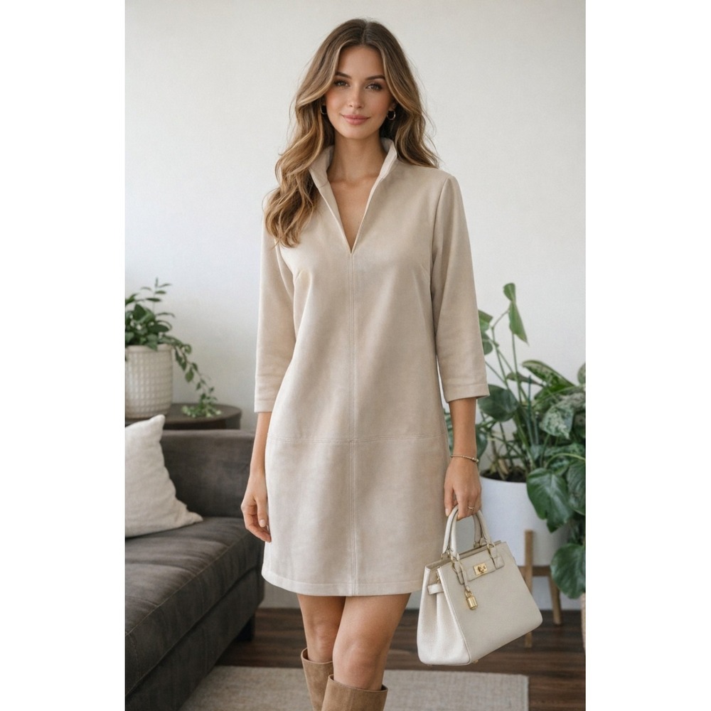 NEW! TUCKERNUCK Clifton Dress Bone Faux Suede Mini Womens Medium